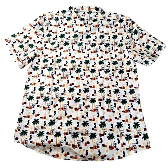 Miller Lite NJ Holiday Men's Button Down HAWAIIAN Shirt Medium - Picture 9 of 9